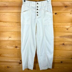 Knox Rose Women's High Rise Pants. Color is Cream, Size XS